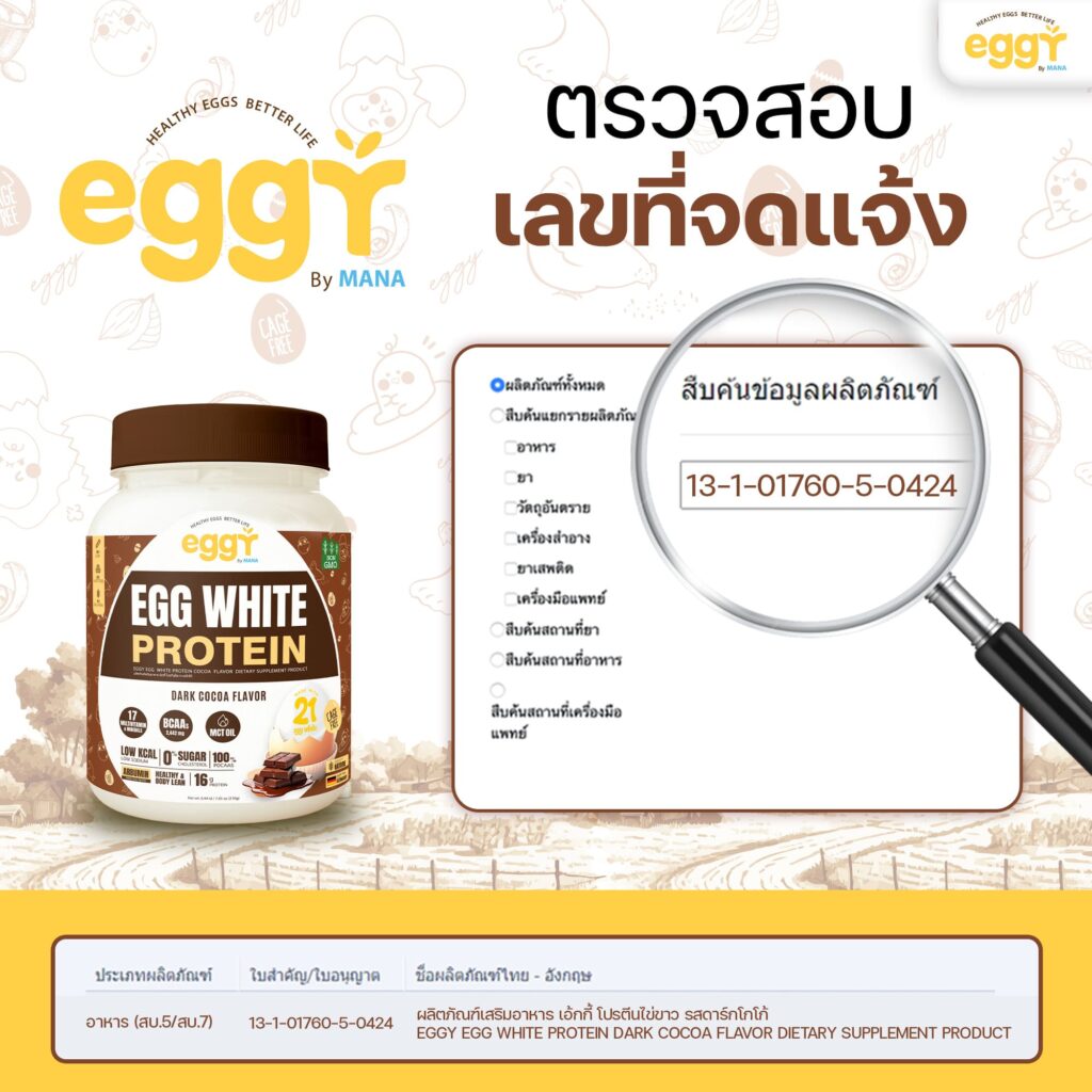 Eggy Protein chocolate flavor โปรตีนไข่ขาวรสหวานน้อย ไม่อ้วน เหมาะกับทุกวัย